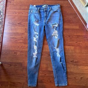 Kancan Distressed skinny Blue Jeans